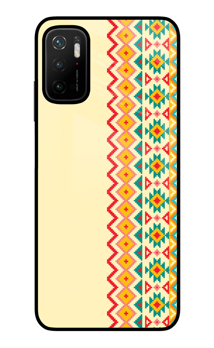 Ethnic Seamless Poco M3 Pro 5G Back Cover, Glass case