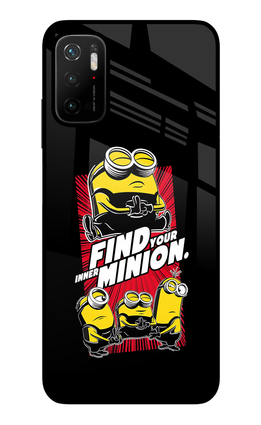 Find your inner Minion Poco M3 Pro 5G Back Cover, Glass case