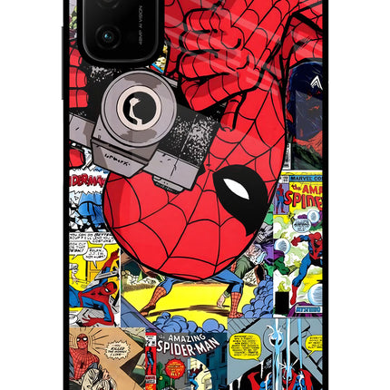 Spider Man Poco M3 Pro 5G Glass Case Back Cover by Casekaro