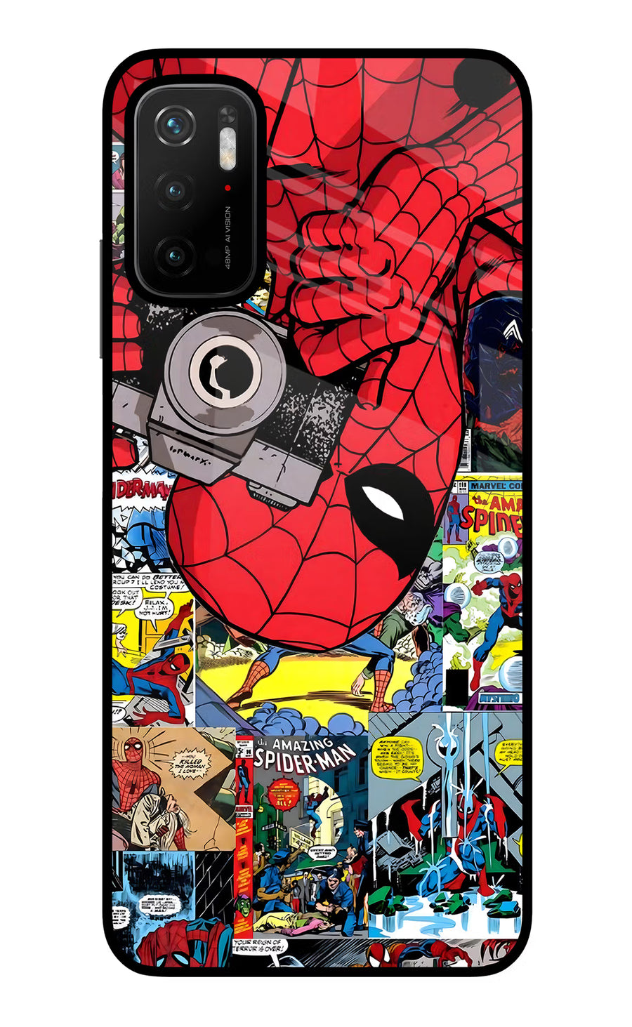 Spider Man Poco M3 Pro 5G Back Cover, Glass case