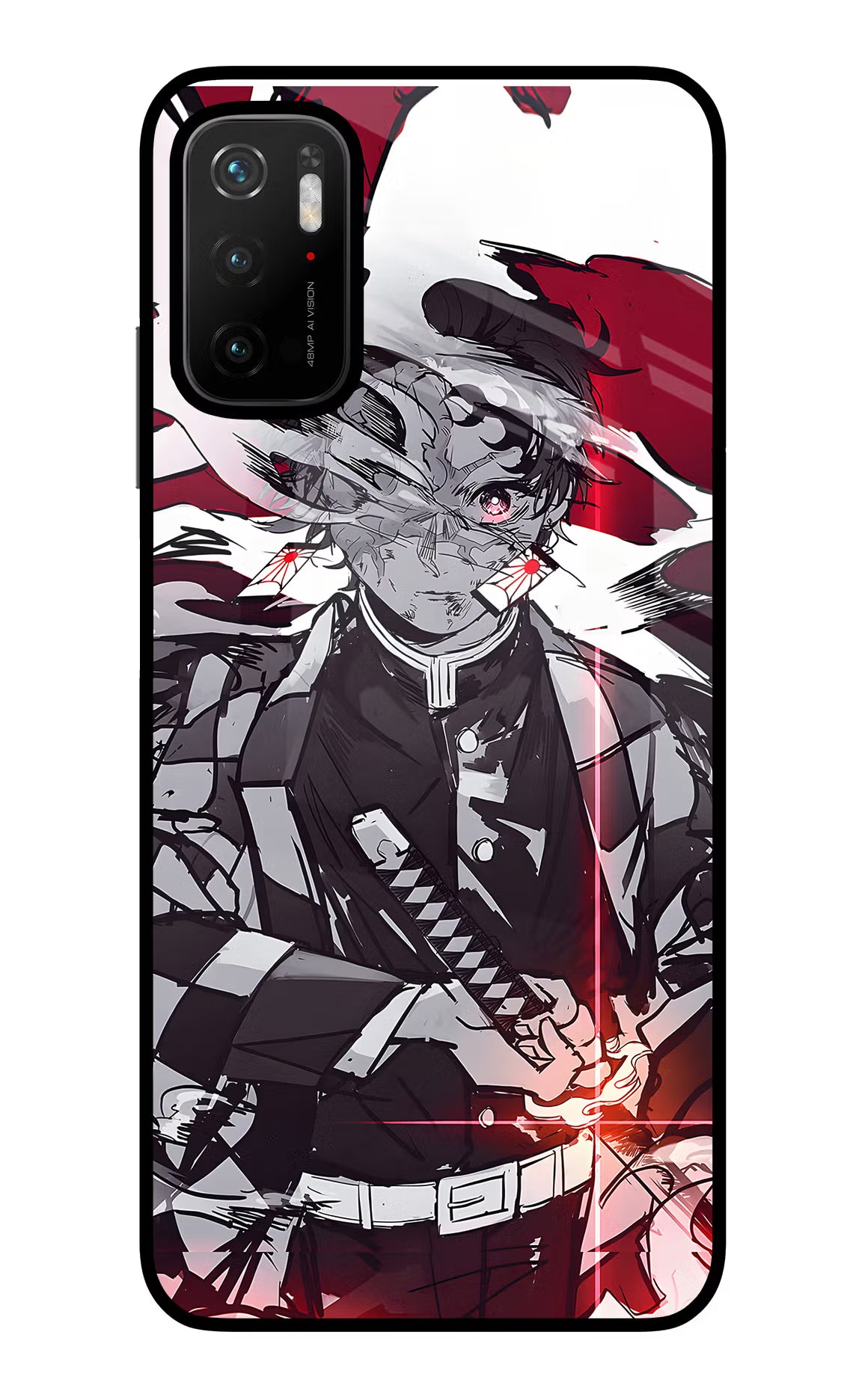 Demon Slayer Poco M3 Pro 5G Glass Case Back Cover by Casekaro
