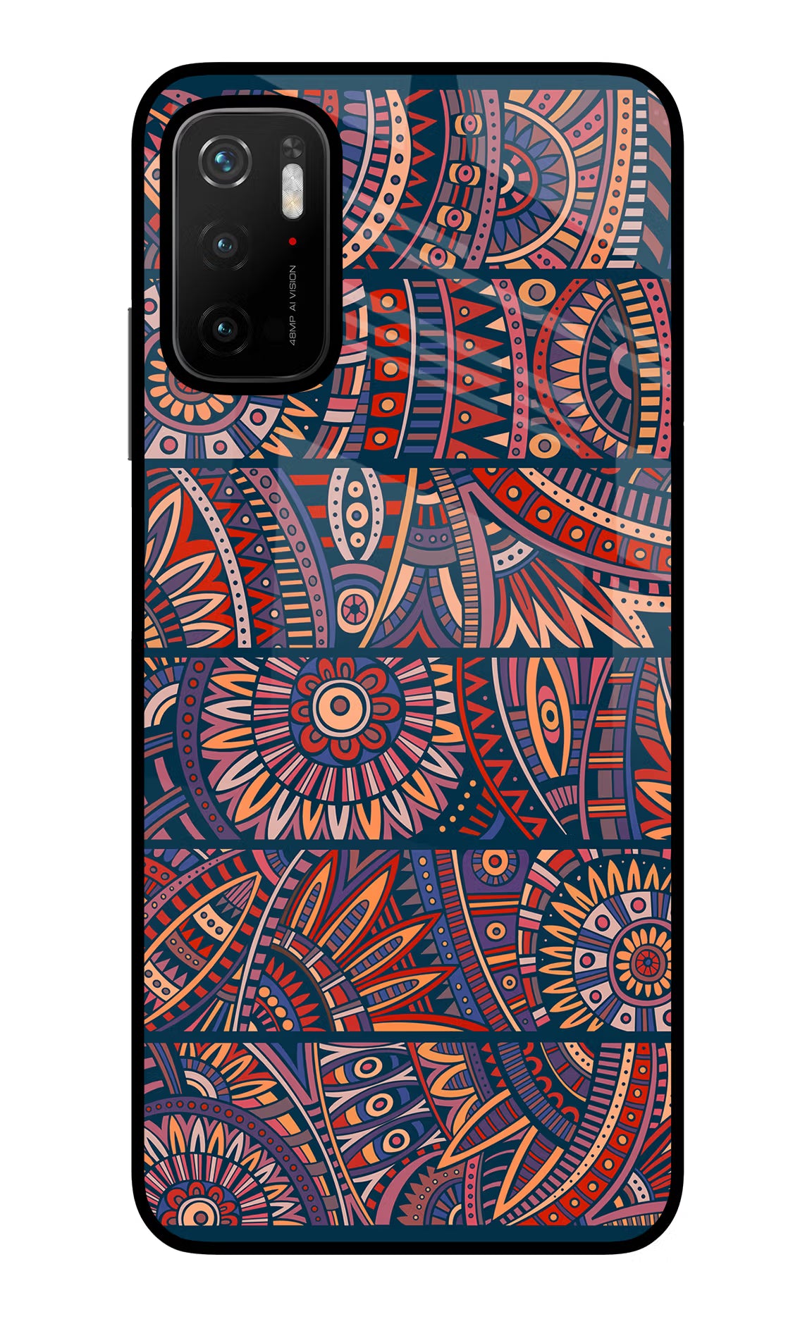 African Culture Design Poco M3 Pro 5G Glass Case Back Cover by Casekaro