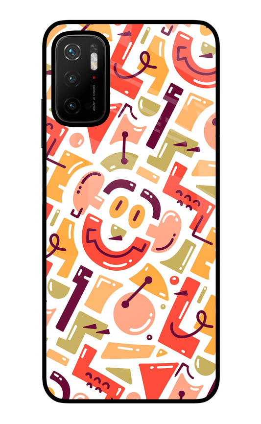 Doodle Pattern Poco M3 Pro 5G Glass Case