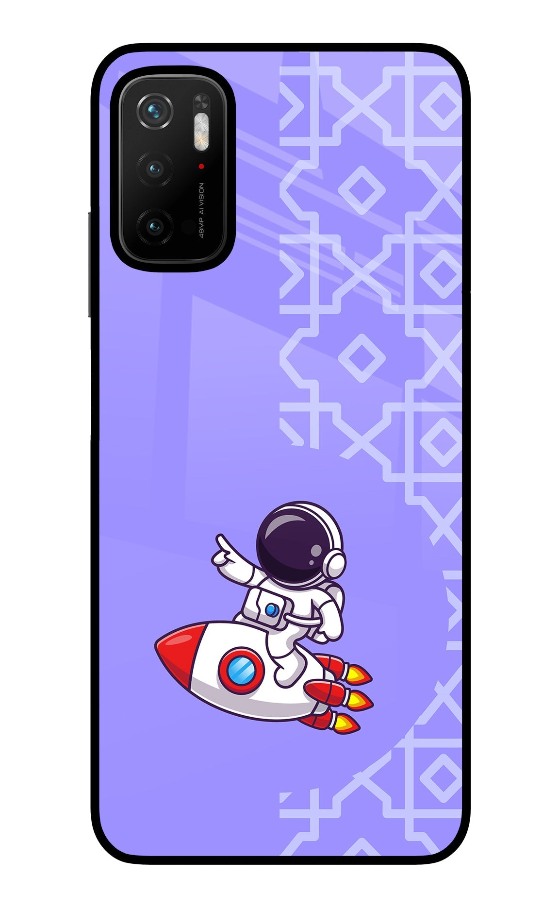 Cute Astronaut Poco M3 Pro 5G Glass Case