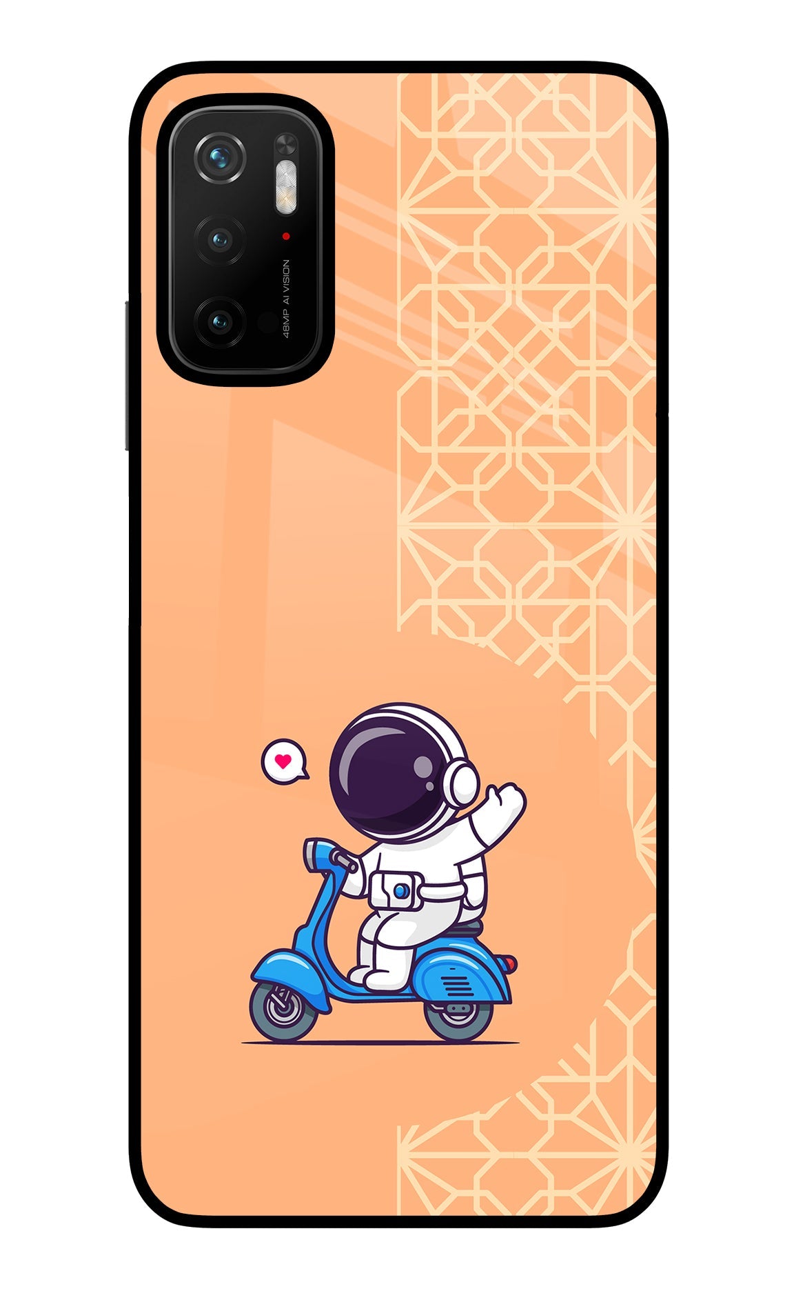 Cute Astronaut Riding Poco M3 Pro 5G Glass Case