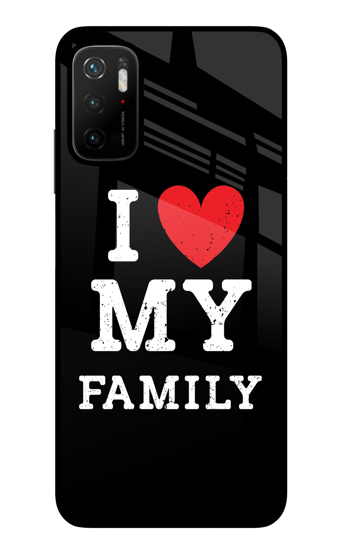 I Love My Family Poco M3 Pro 5G Glass Case