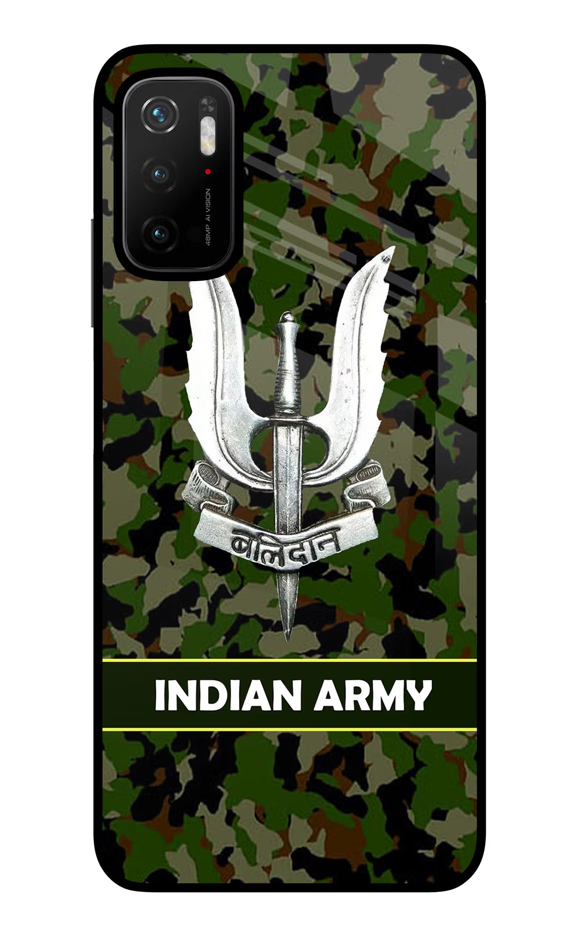 Balidan Indian Logo Poco M3 Pro 5G Glass Case Back Cover by Casekaro