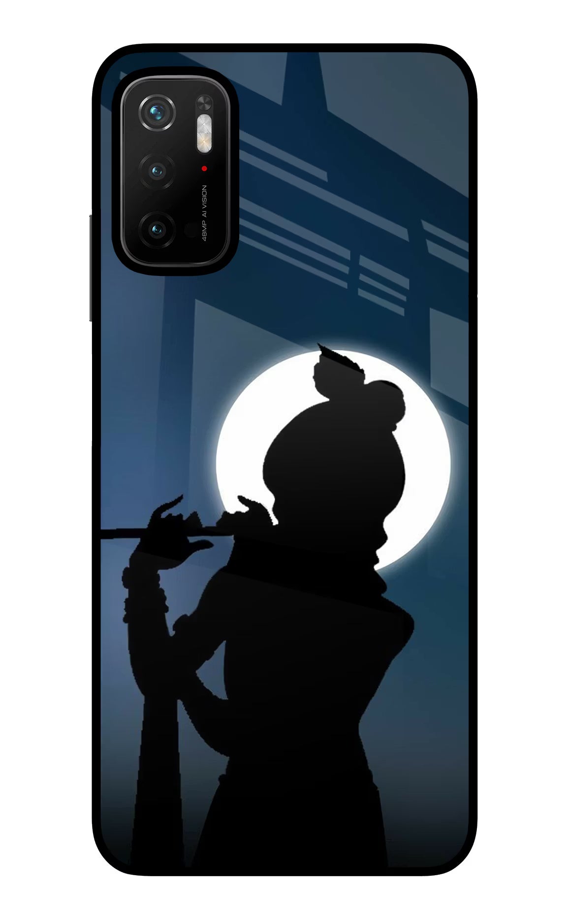Shri Krishna Silhouette Poco M3 Pro 5G Glass Case Back Cover by Casekaro