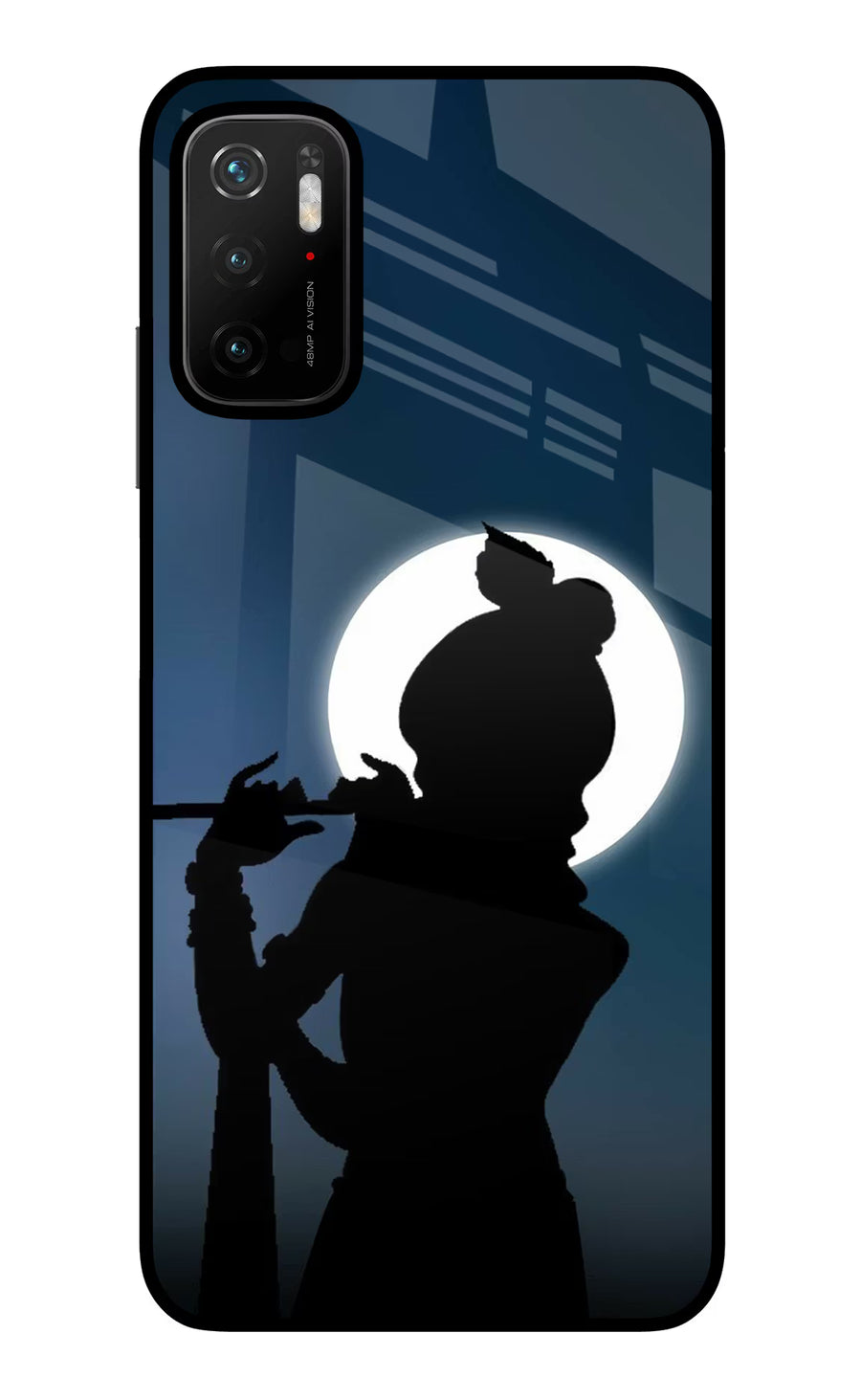Shri Krishna Silhouette Poco M3 Pro 5G Back Cover, Glass case