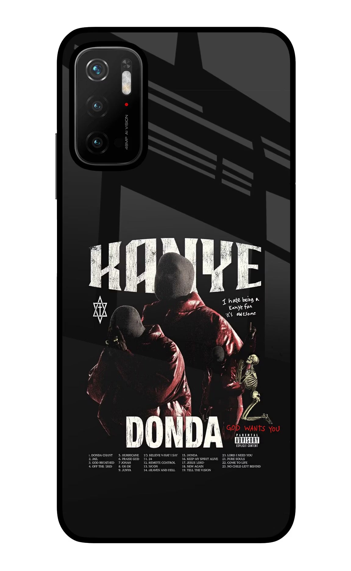 Donda Kanye West Poco M3 Pro 5G Glass Case Back Cover by Casekaro