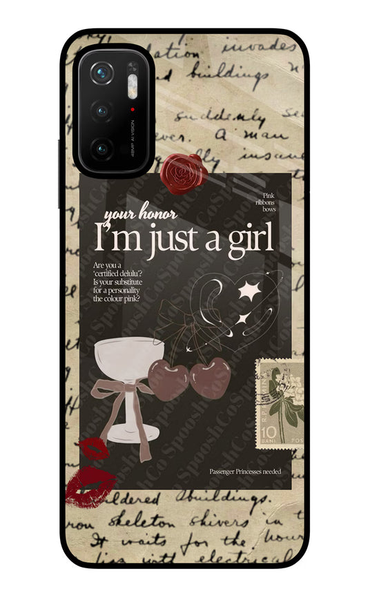 I am just a girl Poco M3 Pro 5G Glass Case