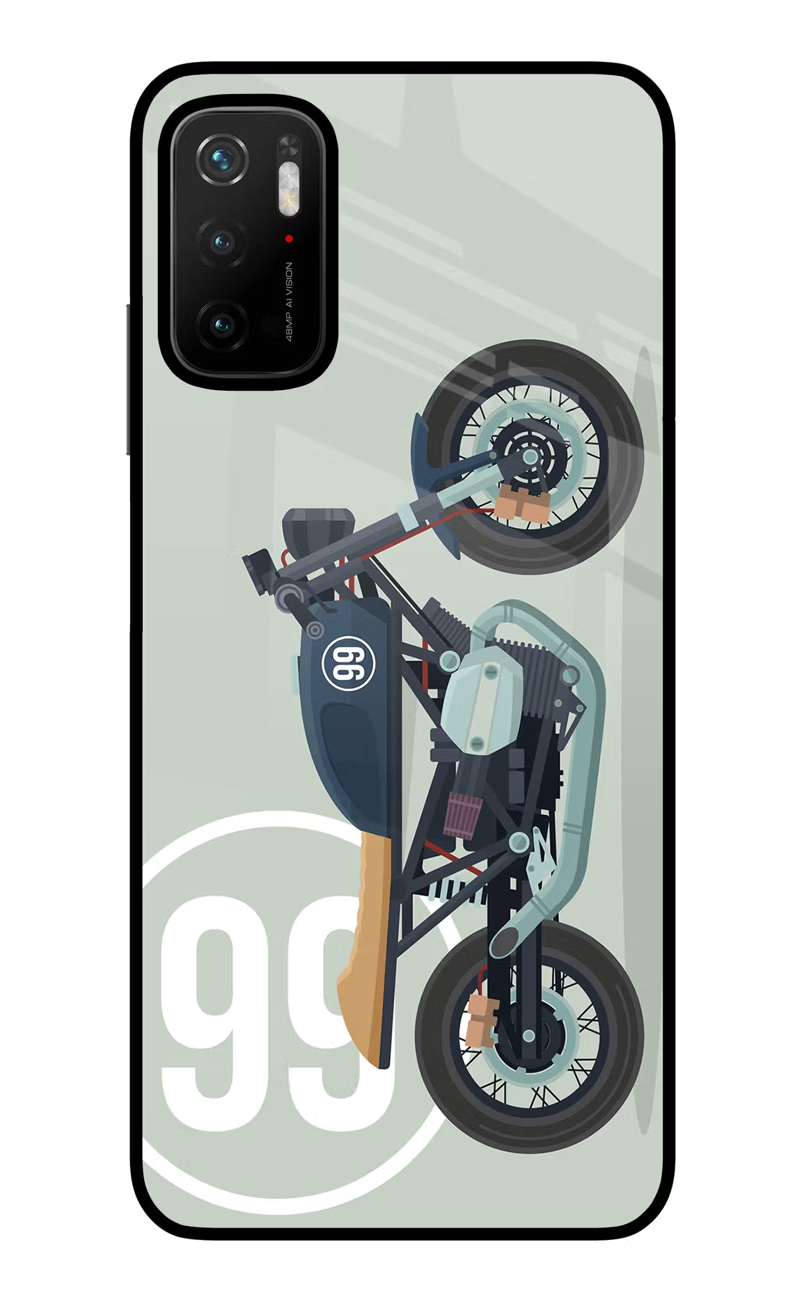 Classic Cafe Racer 99 Poco M3 Pro 5G Glass Case
