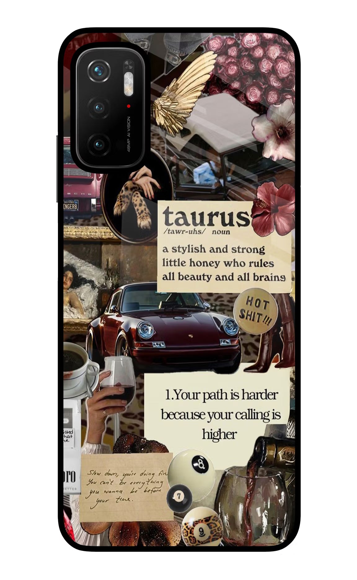 Taurus Zodiac Poco M3 Pro 5G Glass Case Back Cover by Casekaro