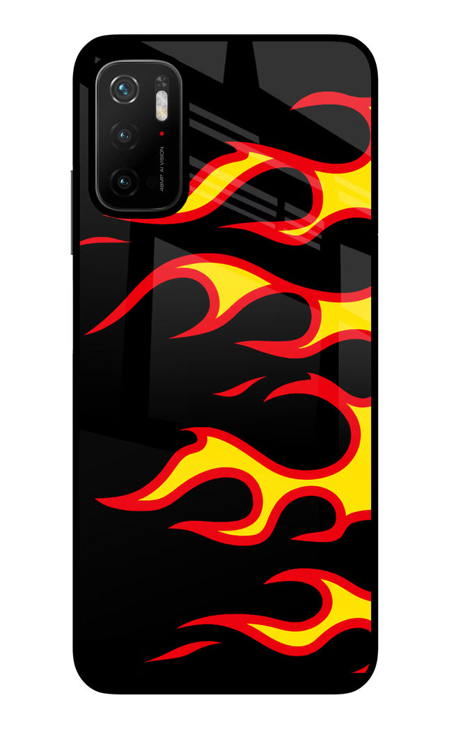 Side Sweep Flames Poco M3 Pro 5G Glass Case
