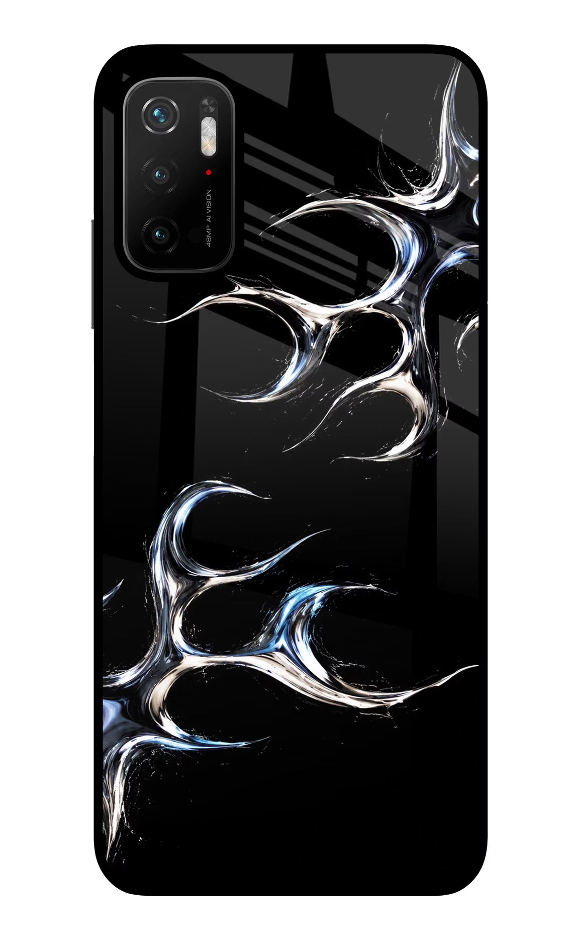 Chrome Tribal Poco M3 Pro 5G Glass Case Back Cover by Casekaro