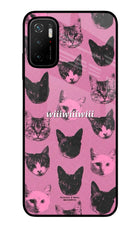 Pink Cats Poco M3 Pro 5G Glass Case
