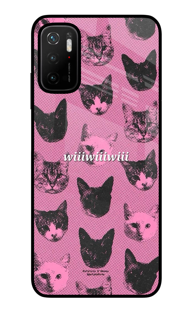 Pink Cats Poco M3 Pro 5G Glass Case