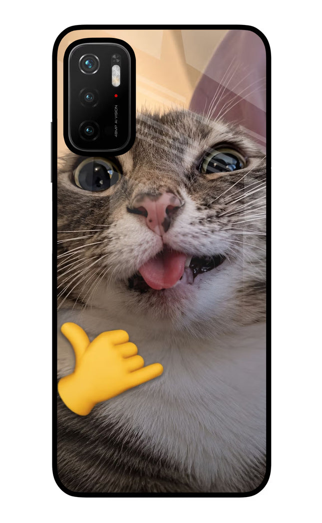 Silly Cat Call Poco M3 Pro 5G Glass Case