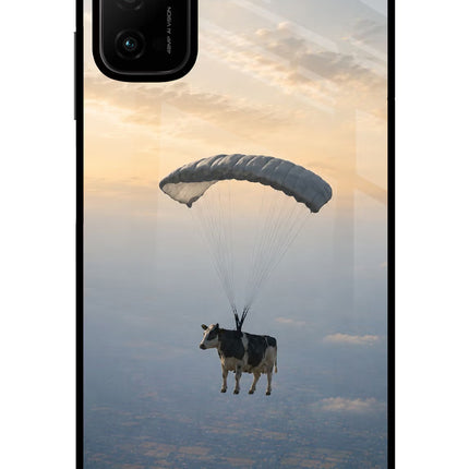 Skydiving Cow Poco M3 Pro 5G Glass Case