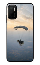 Skydiving Cow Poco M3 Pro 5G Glass Case