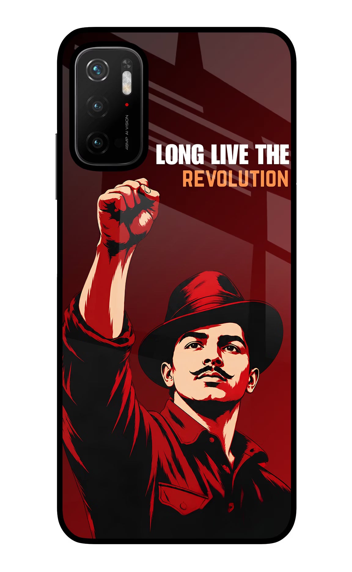 Bhagat Singh Revolution Poco M3 Pro 5G Glass Case