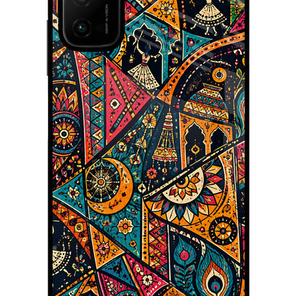 Folk Print Poco M3 Pro 5G Glass Case