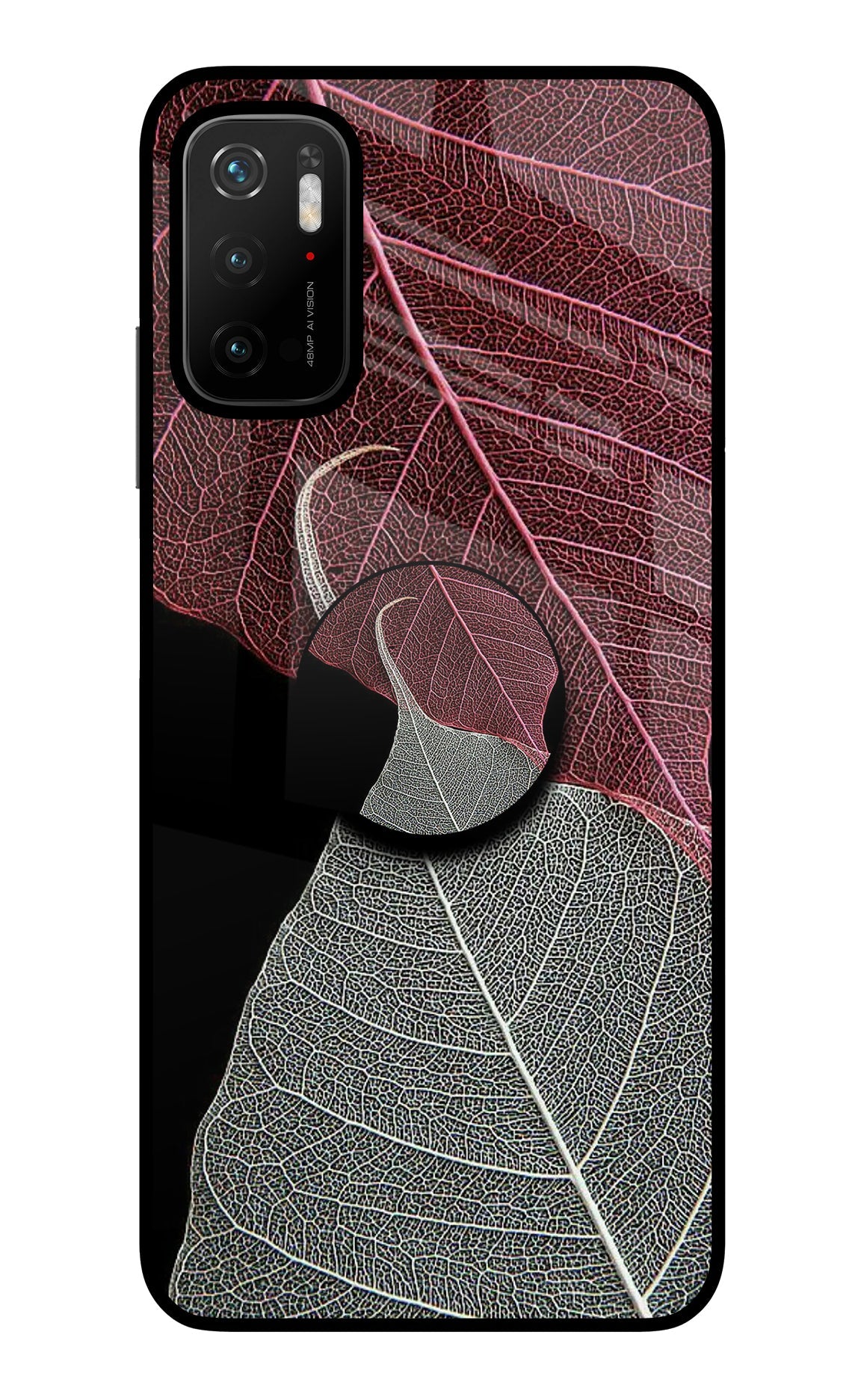 Leaf Pattern Poco M3 Pro 5G Glass Case