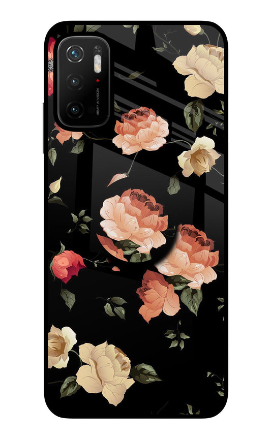 Flowers Poco M3 Pro 5G Glass Case