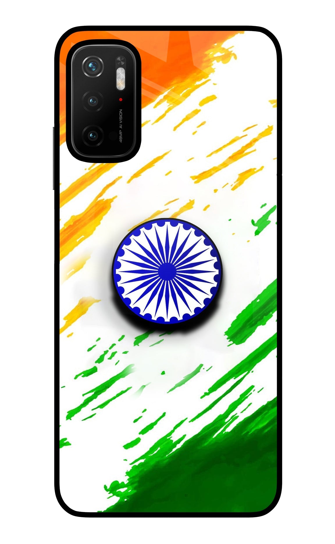 Indian Flag Ashoka Chakra Poco M3 Pro 5G Glass Case