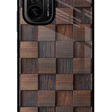 Wooden Cube Design Mi 11X/11X Pro Glass Case Back Cover by Casekaro