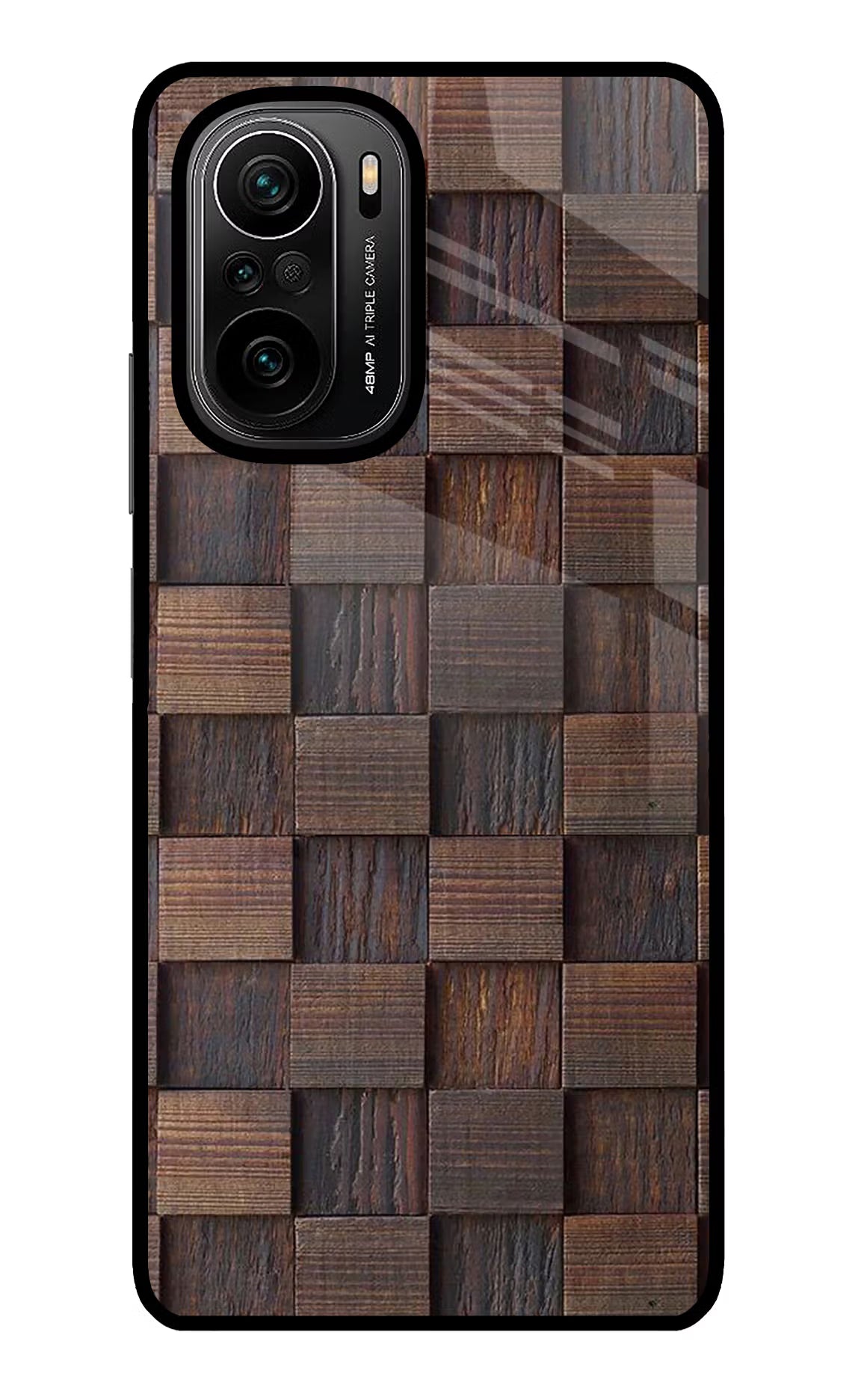 Wooden Cube Design Mi 11X/11X Pro Glass Case Back Cover by Casekaro