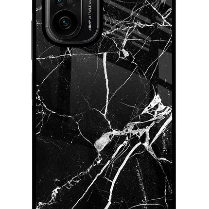 Black Marble Pattern Mi 11X/11X Pro Glass Case Back Cover by Casekaro
