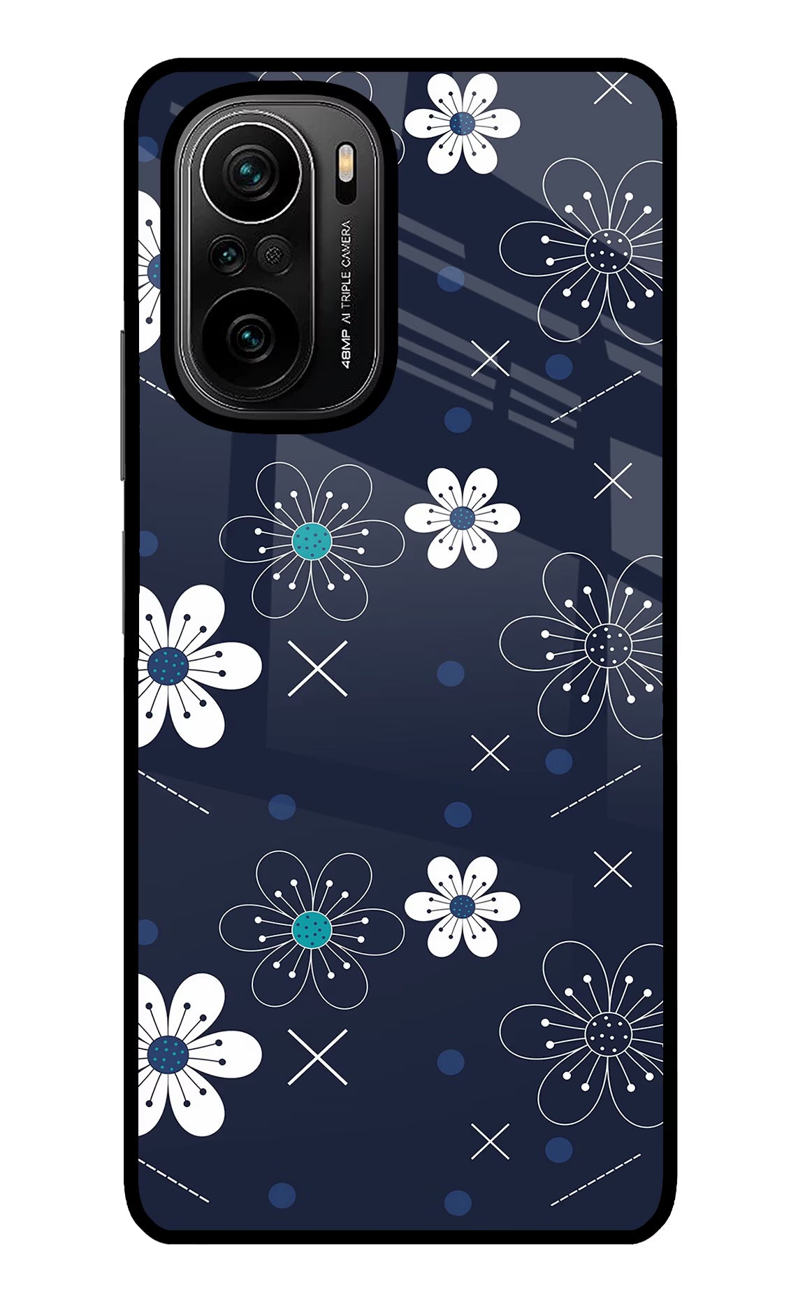 Flowers Mi 11X/11X Pro Glass Case Back Cover by Casekaro