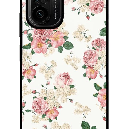 Flowers Mi 11X/11X Pro Glass Case Back Cover by Casekaro