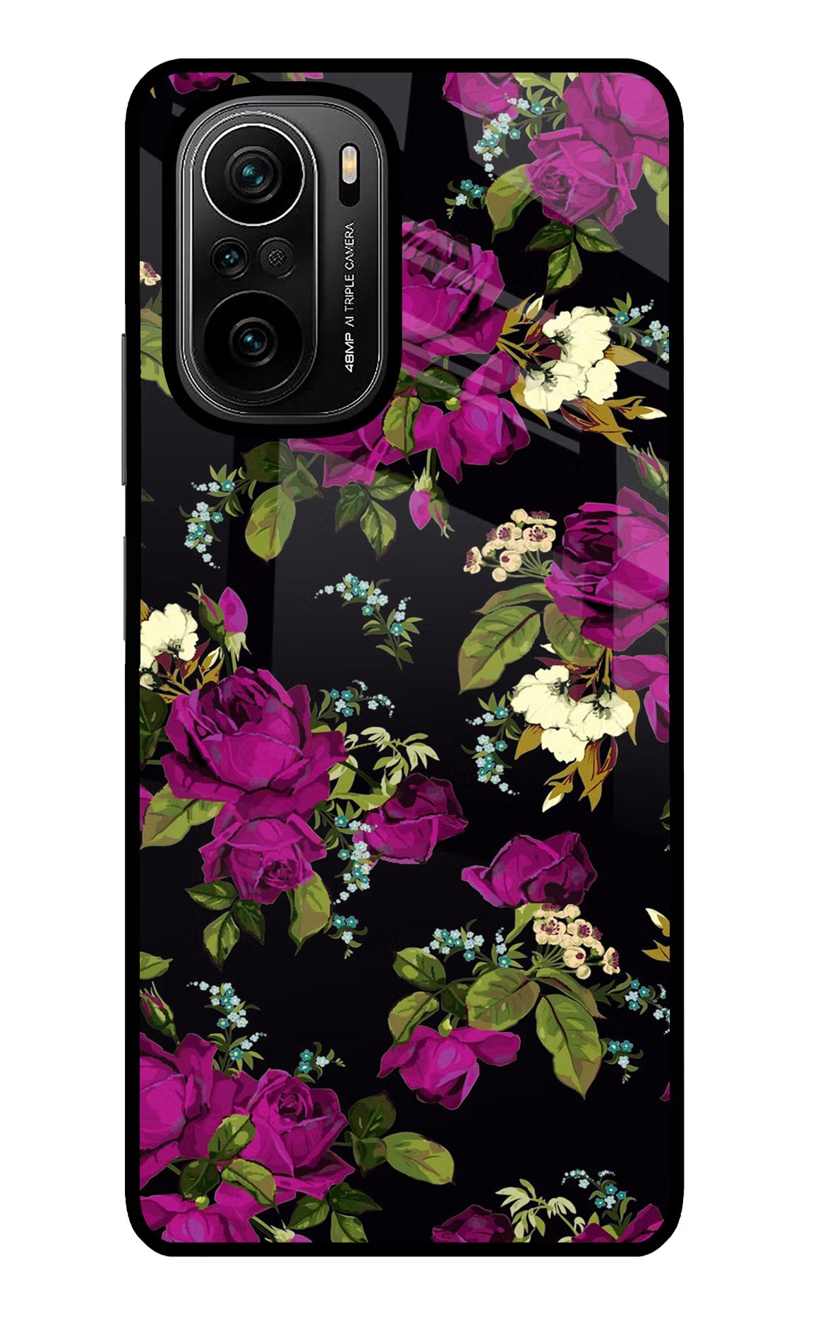 Flowers Mi 11X/11X Pro Glass Case Back Cover by Casekaro