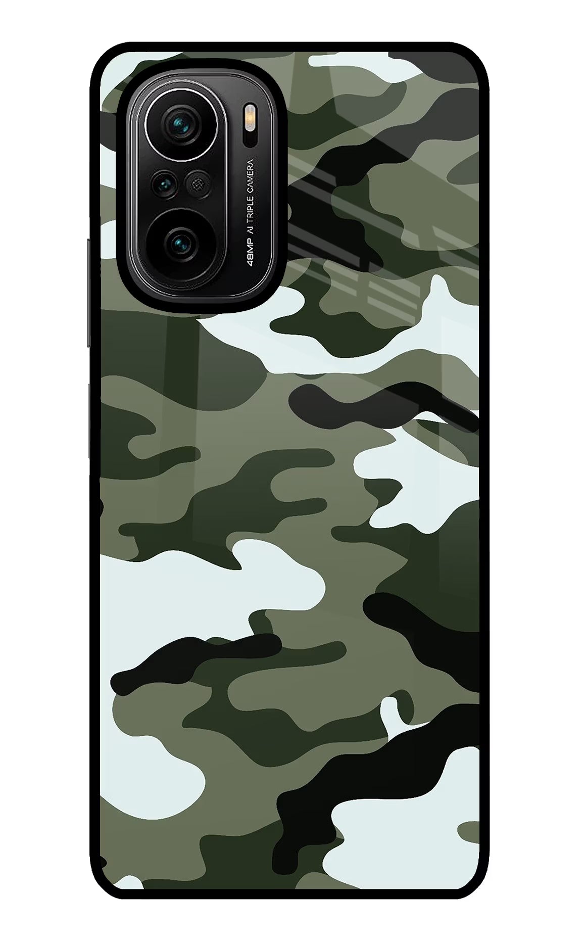 Camouflage Mi 11X/11X Pro Glass Case Back Cover by Casekaro