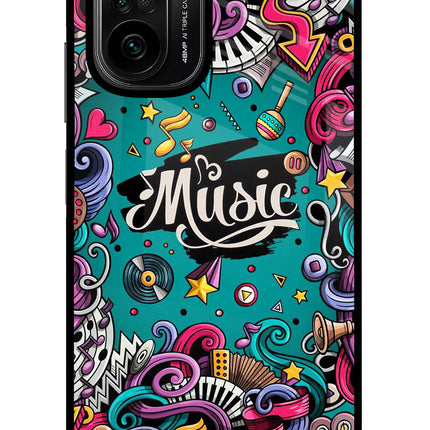Music Graffiti Mi 11X/11X Pro Glass Case Back Cover by Casekaro