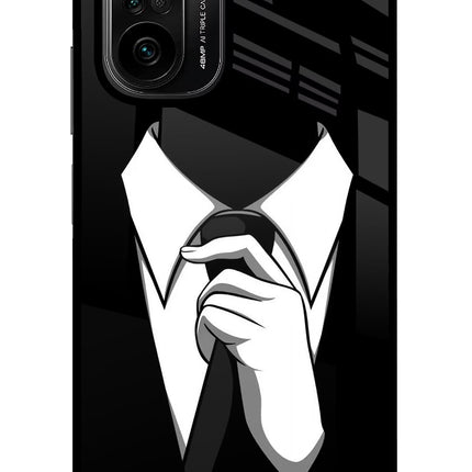 Black Tie Mi 11X/11X Pro Glass Case Back Cover by Casekaro