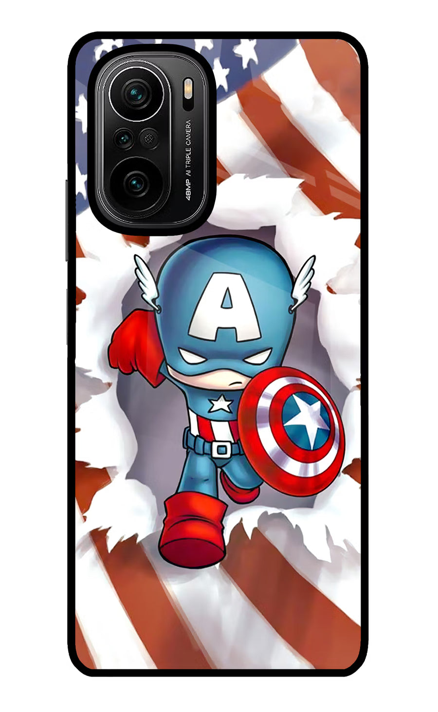Captain America Mi 11X/11X Pro Back Cover, Glass case
