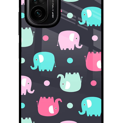 Elephants Mi 11X/11X Pro Glass Case Back Cover by Casekaro