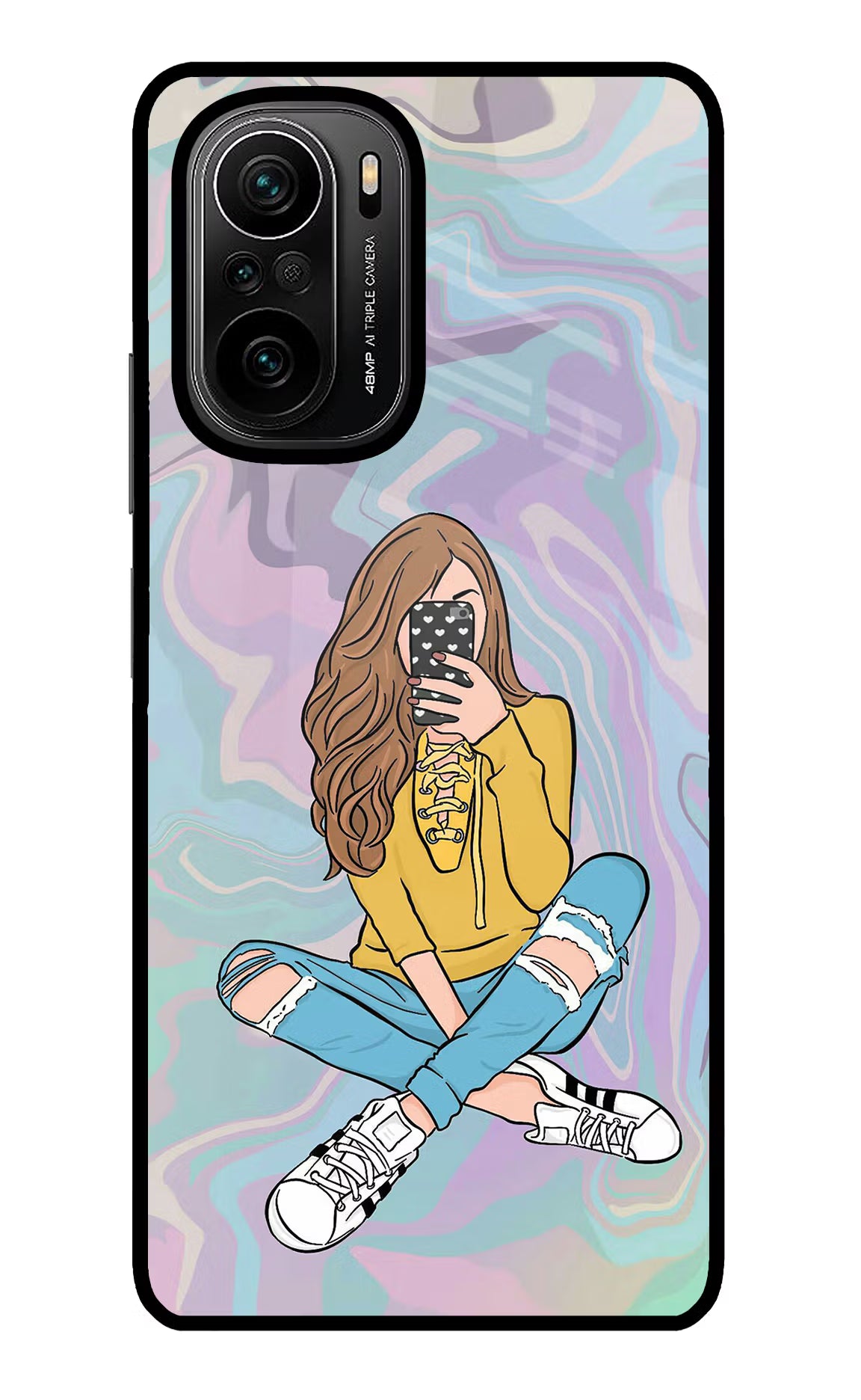 Selfie Girl Mi 11X/11X Pro Glass Case Back Cover by Casekaro