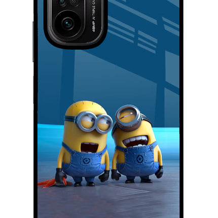 Minion Laughing Mi 11X/11X Pro Glass Case Back Cover by Casekaro
