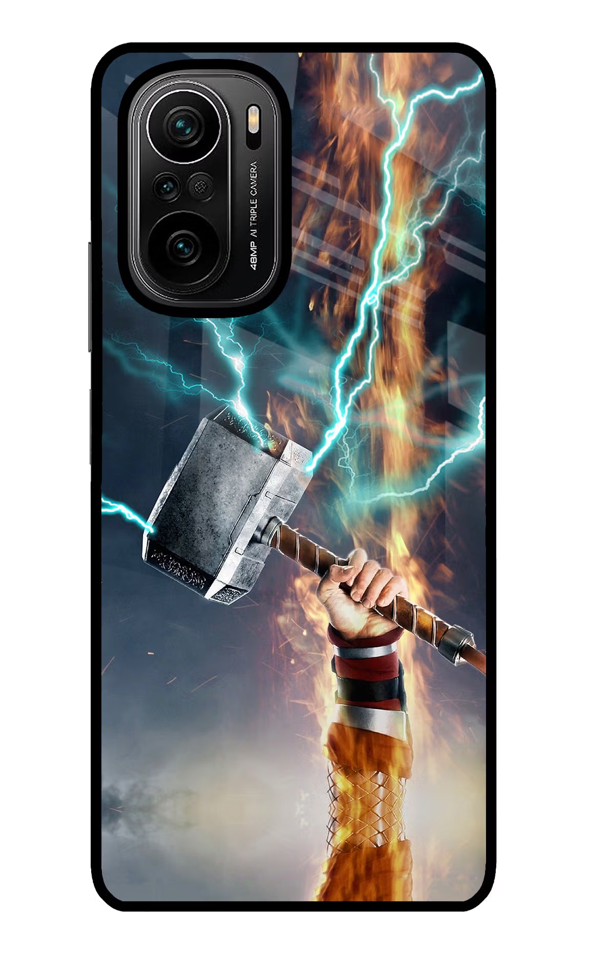 Thor Hammer Mjolnir Mi 11X/11X Pro Glass Case Back Cover by Casekaro
