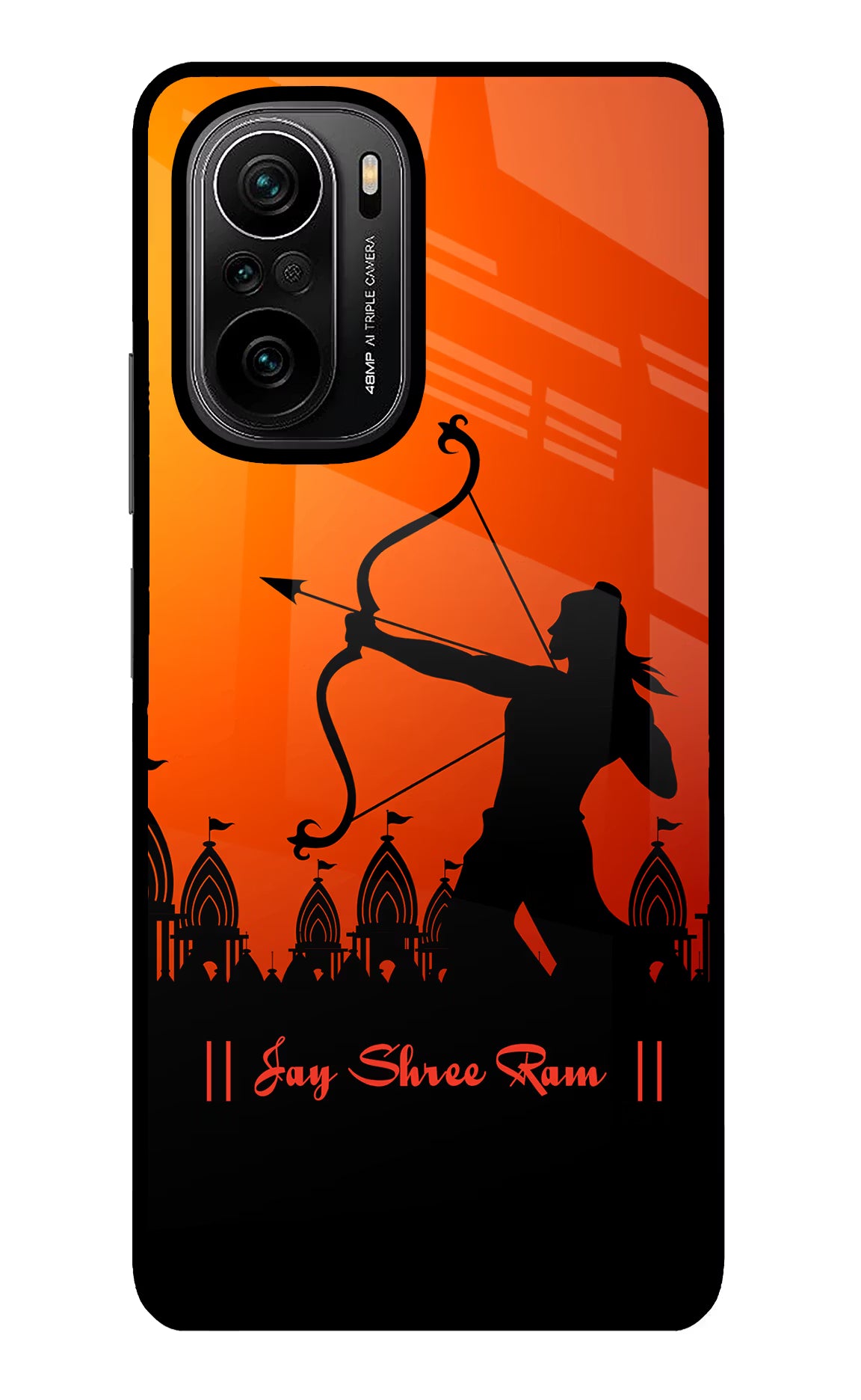 Lord Ram - 4 Mi 11X/11X Pro Glass Case Back Cover by Casekaro