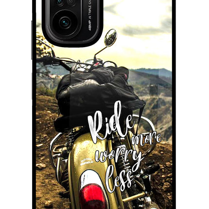 Ride More Worry Less Mi 11X/11X Pro Glass Case Back Cover by Casekaro