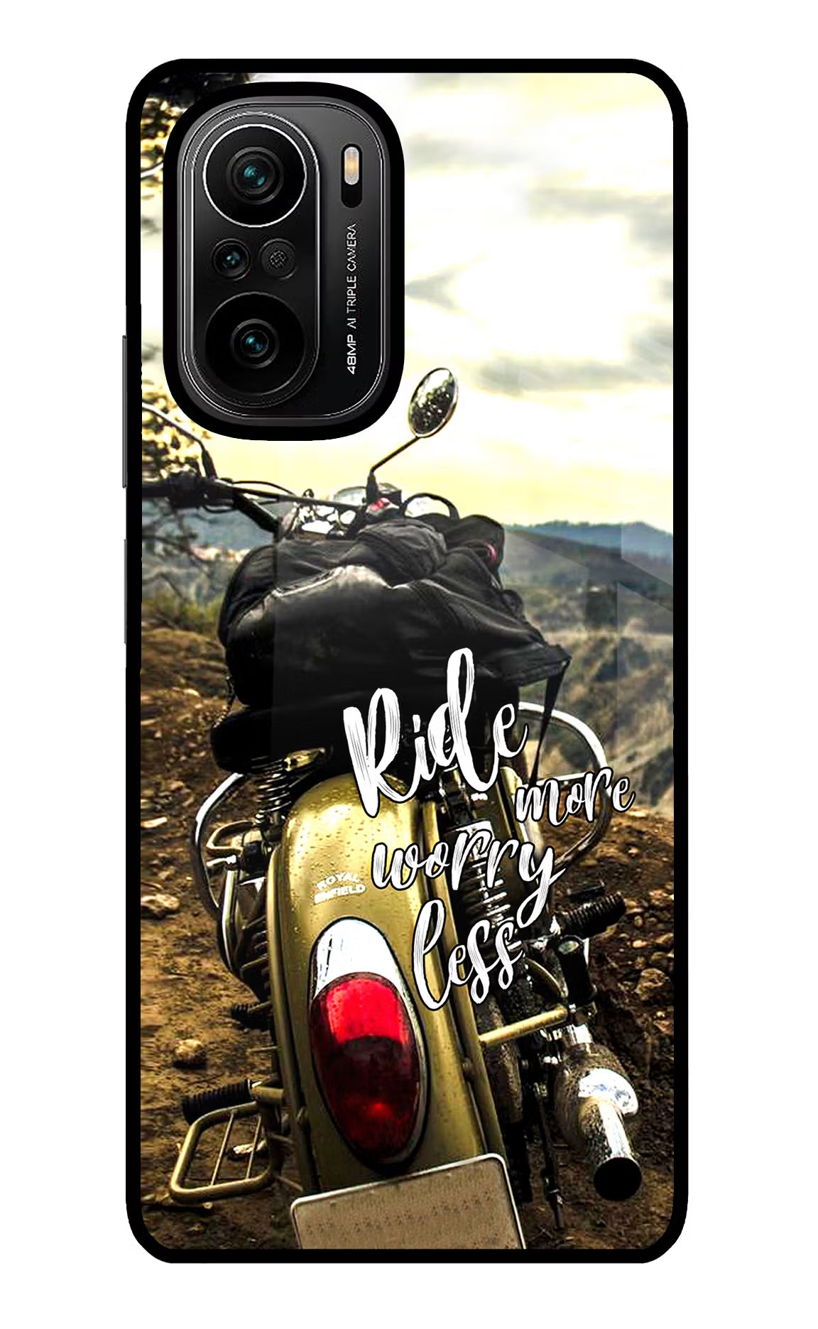 Ride More Worry Less Mi 11X/11X Pro Glass Case Back Cover by Casekaro