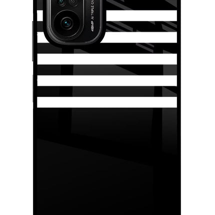 Black and White Print Mi 11X/11X Pro Glass Case Back Cover by Casekaro