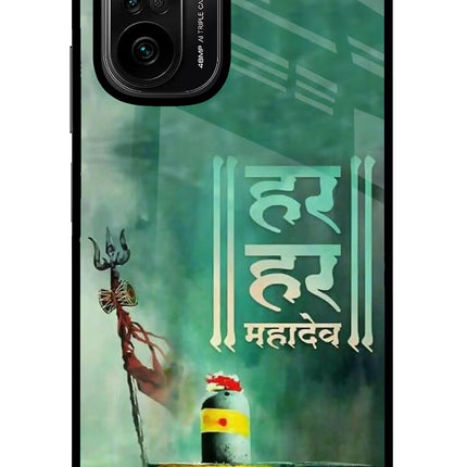 Har Har Mahadev Shivling Mi 11X/11X Pro Glass Case Back Cover by Casekaro