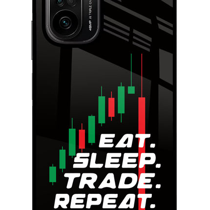 Eat Sleep Trade Repeat Mi 11X/11X Pro Glass Case Back Cover by Casekaro