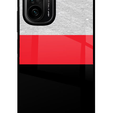 Tri Color Pattern Mi 11X/11X Pro Glass Case Back Cover by Casekaro